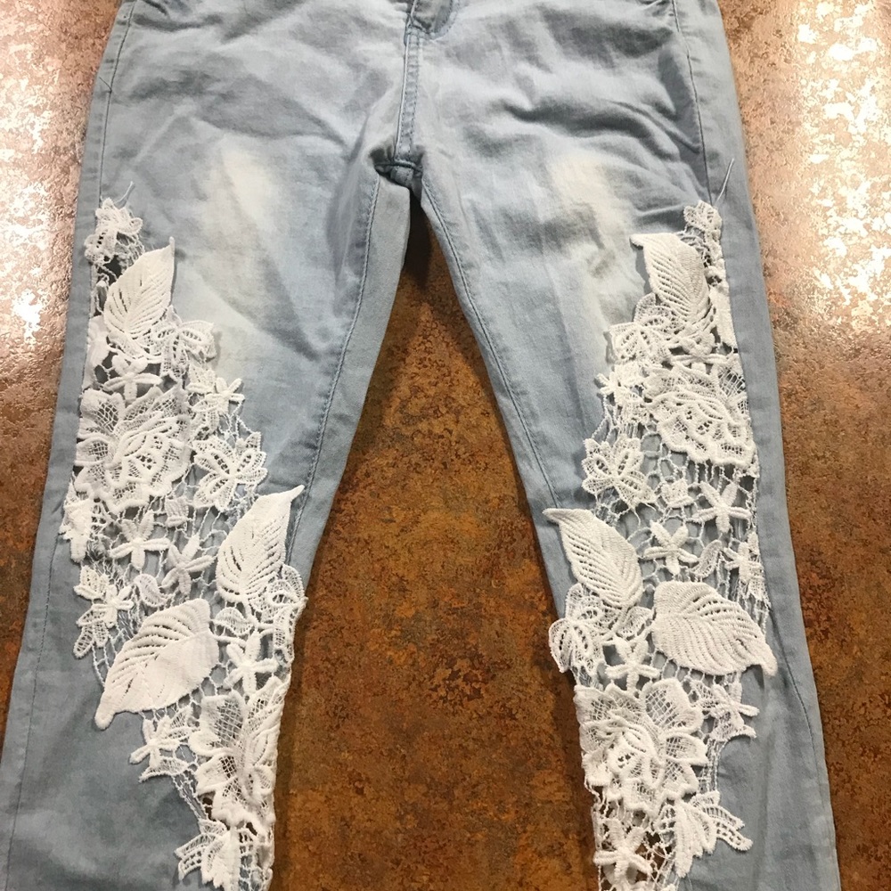 Lace see through jeans large
